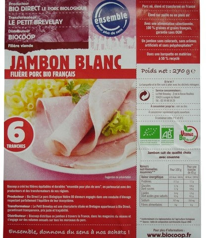 Jambon blanc (x6) 270g